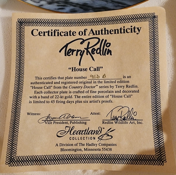 Terry Redlin "House Call" collector plate - Picture 3 of 4